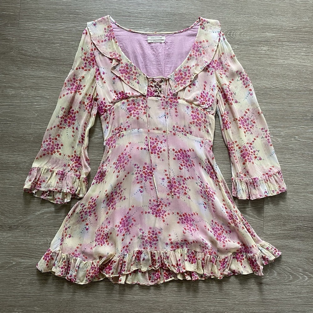 Urban Outfitters Stevie Rosa Floral Mini Dress Women's M Fairycore Coqette Flowy